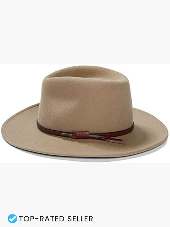 Stetson Bozeman Fedora Hat Classic Wool Felt Flat Brim Adjustable Outdoor main image 4